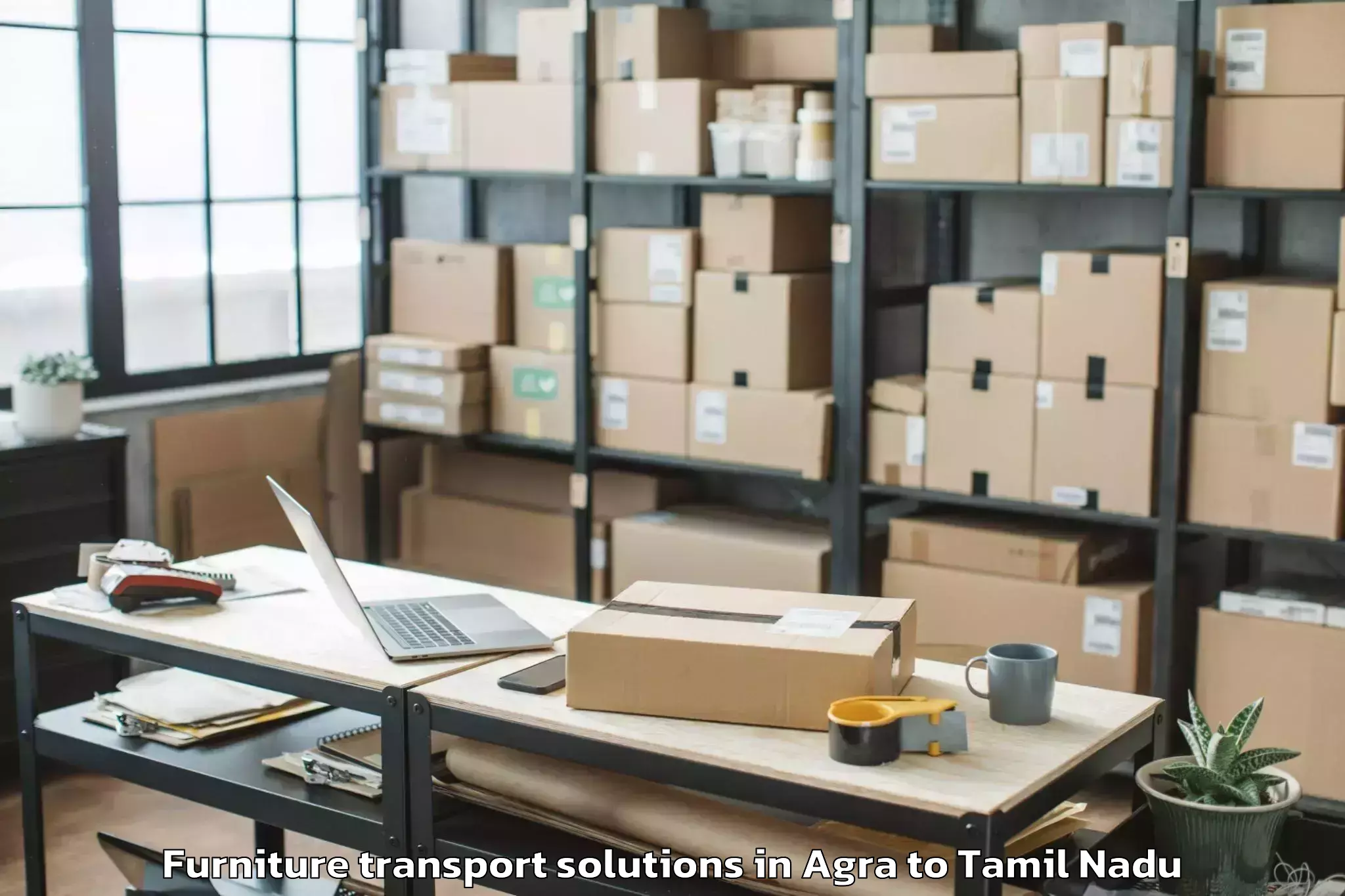 Book Agra to Vandalur Furniture Transport Solutions